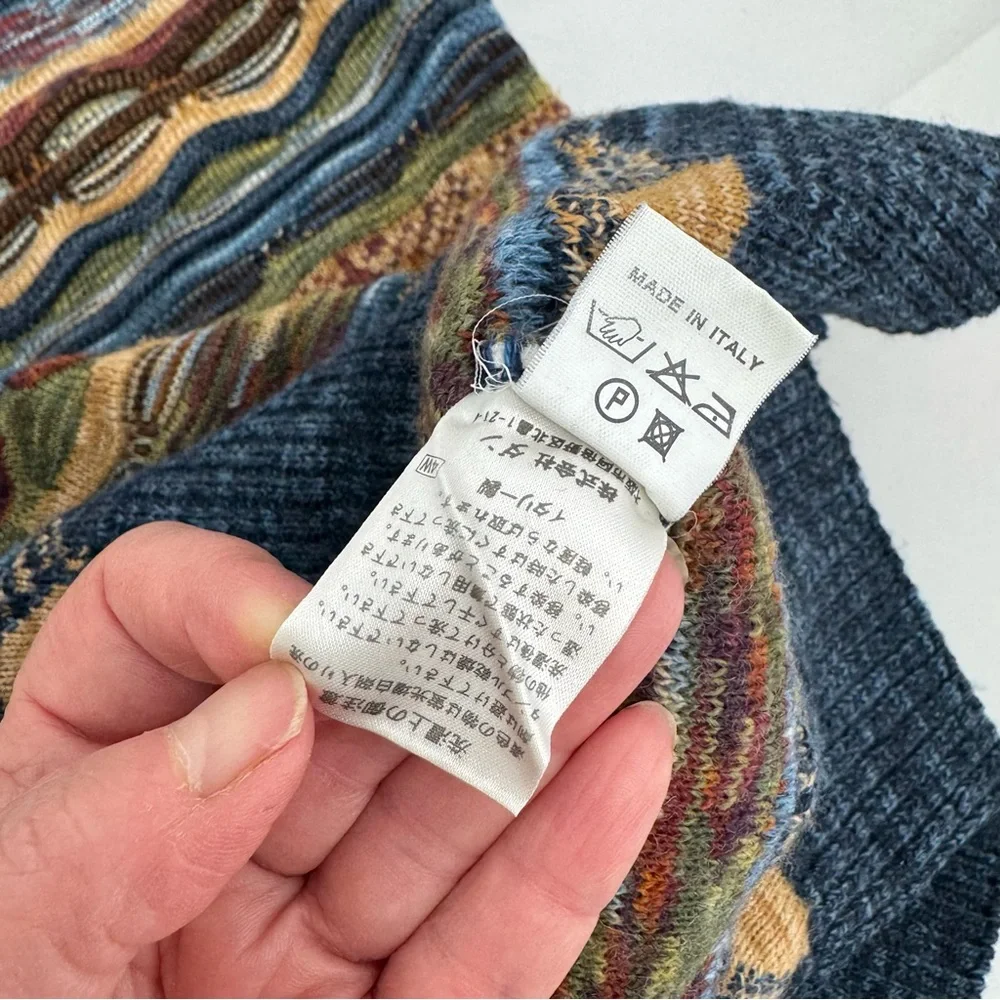 Fantasie di Settembre Italy Made 90's Crew 3D Knit Sweater Size 48